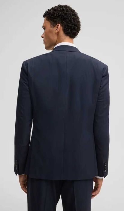 Costum slim fit 48 M premium STRELLSON lana respirabila albastru royal