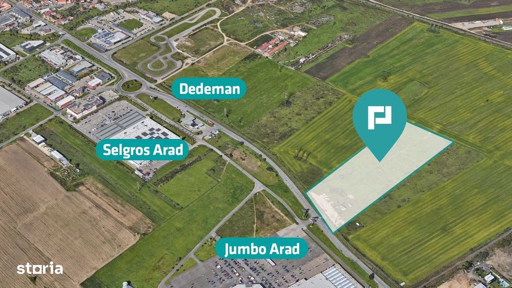 Teren de 55.340 mp, vis-a-vis de Jumbo, Arad