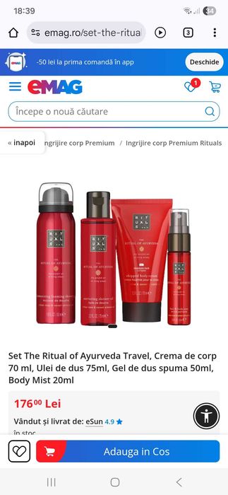 Set cosmetice calatorie sigilat.