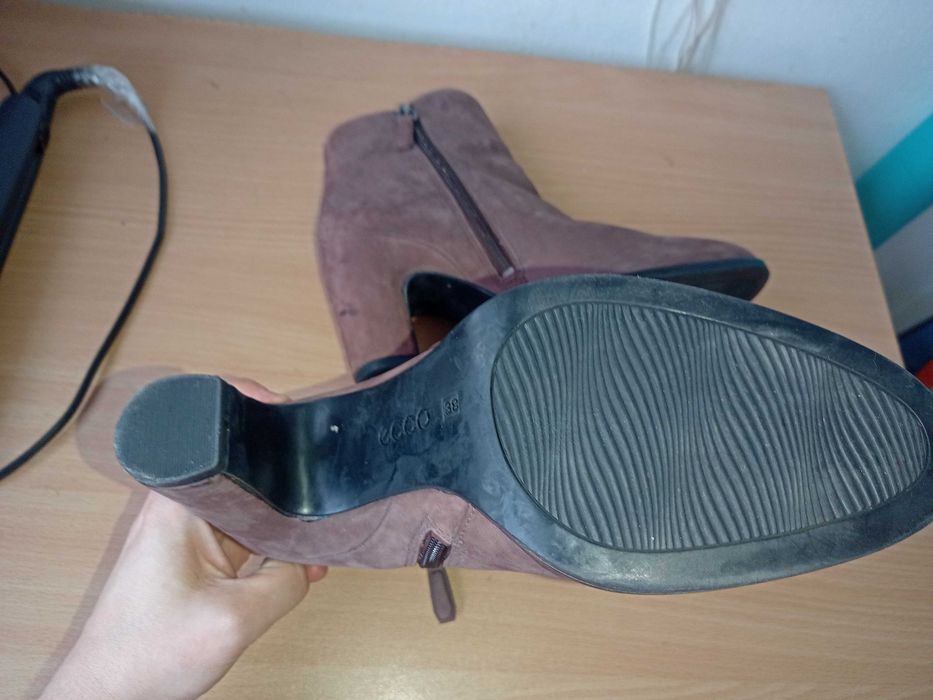 Ecco кафеви боти от естествена кожа 38