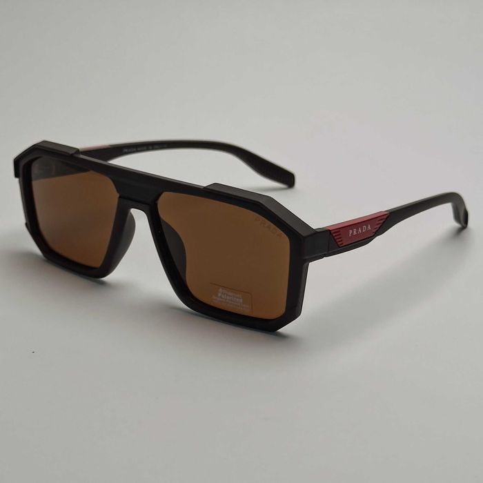 Слънчеви очила с Поляризация Унисекс Черни Кафяви Бели  Правоъгълни