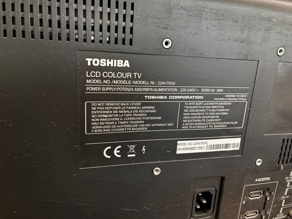 Телевизор Toshiba 22AV703G, 22 инча, LCD, HDMI, работещ