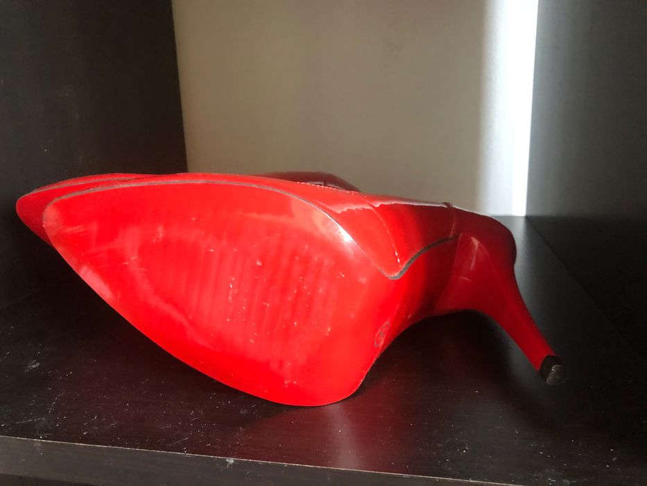 Pantofi rosii de lac din piele naturala Marelbo