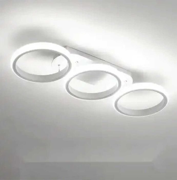 Lustra LED, alba, rotunda, 54W, calda, neutra si rece