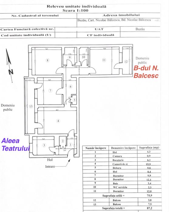 Apartament 4 camere - Bdul . N. Balcescu- Buzau - locatie de exceptie