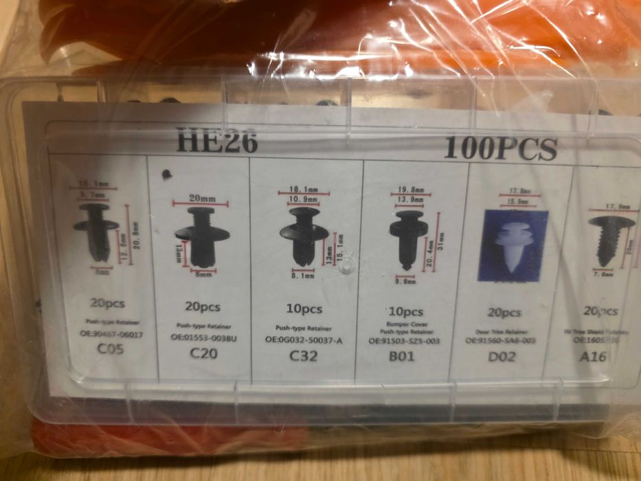 Щипки за кола, Крепежни копки за кори, лайсни, тапицерия, брони