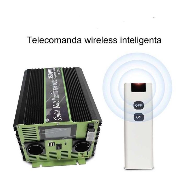 Invertor sinus pur 1000/2000/2500/3000/3500/5000W, 12V/24V,panou solar