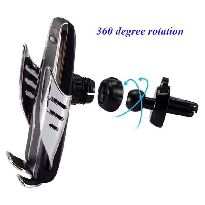 Поставка за телефон с вградено безжично зарядно за кола Smart sensor s