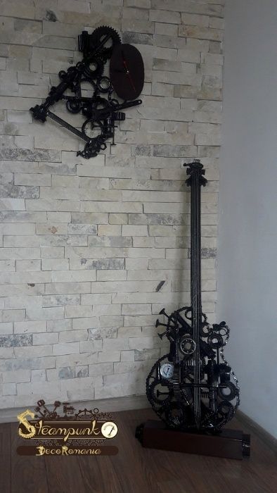Cadou unic.Chitara stil industrial,steampunk.Obiect decorativ deosebit