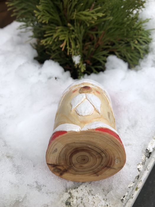 Ръчно издялкани коледни дървени фигури зайче джудже Декорация, подарък