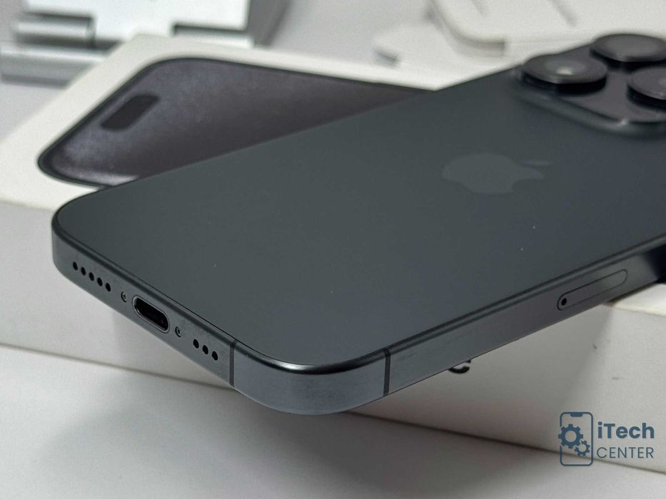 iPhone 15 Pro, 256GB, Black Titanium, НЕРАЗЛИЧИМ ОТ НОВ, 1г. ГАРАНЦИЯ!