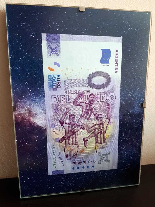 Рамкирана банкнота 0 ЕВРО от Световното първенство по футбол