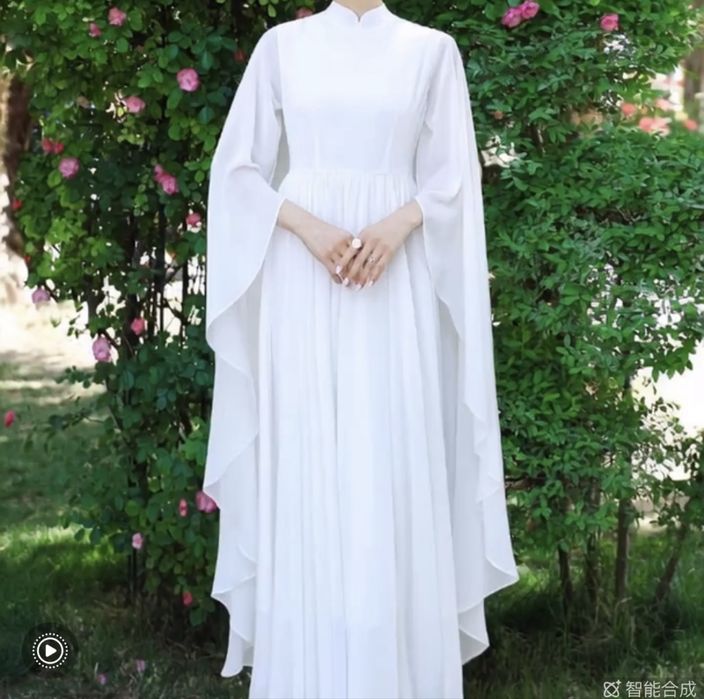 Белое платье. Длинное