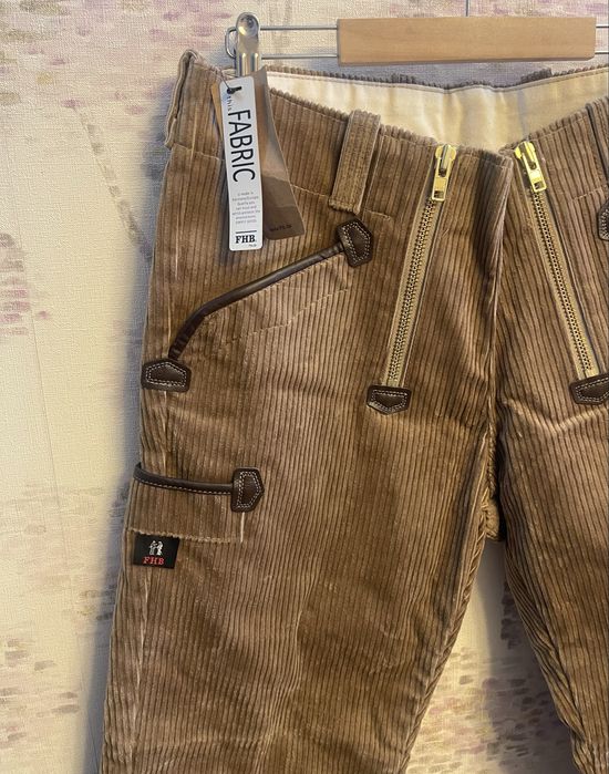 Pantaloni barbati/munca/raiati/noi cu eticheta FHB marimea L