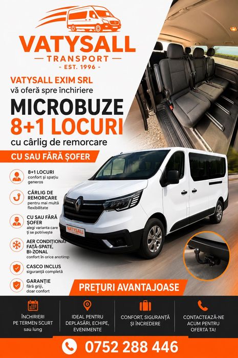 Închirieri microbuze 8+1 - CLUJ / fără șofer