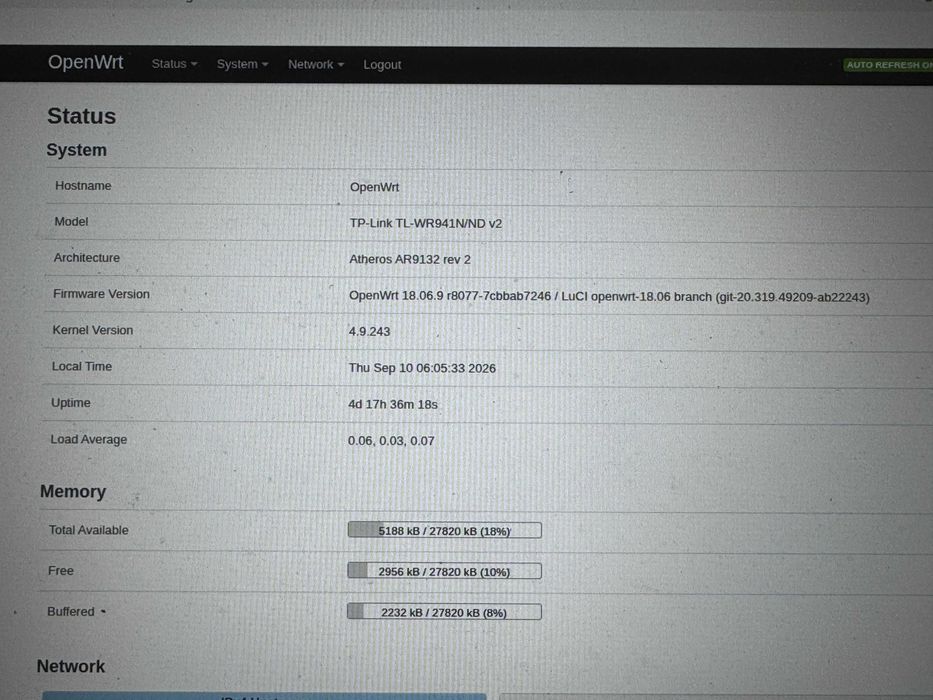 Безжичен рутер TP-Link TL-WR941ND с OpenWRT + суич