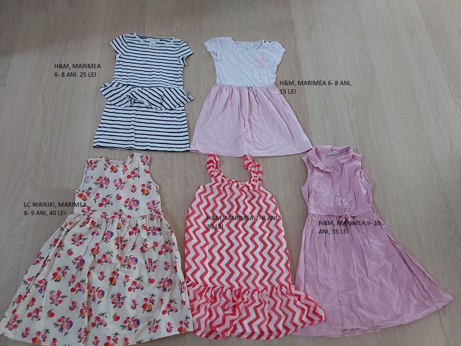 Rochii, tricouri vara H&M, C&A, Waikiki, diverse marimi, aproape noi