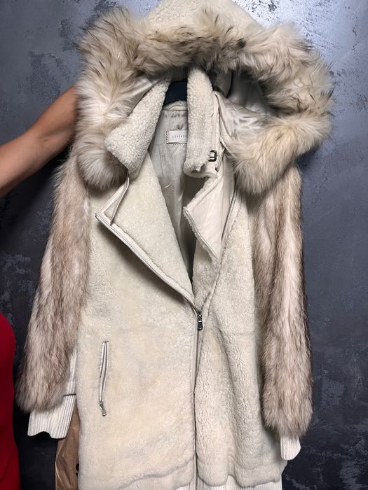 Палто от естествени кожа и пух