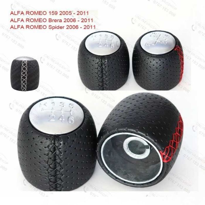 Nuca schimbator Alfa Romeo 159 piele perforata 6 viteze