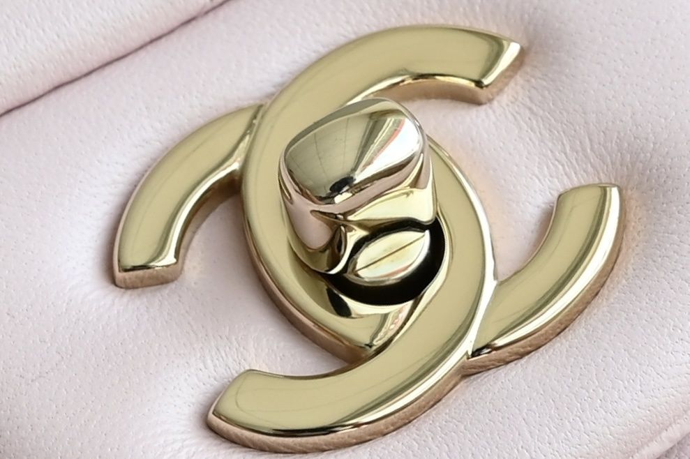 Geanta Chanel classic 25cm, roz pudrat, tip Premium
