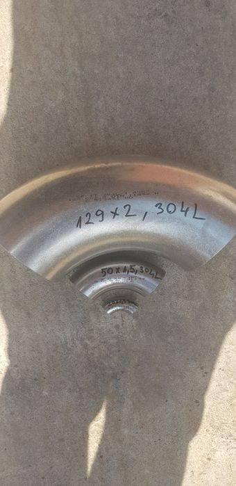 Cot 304 L la 90° diametru 20,50,129, tevi inox alimentar