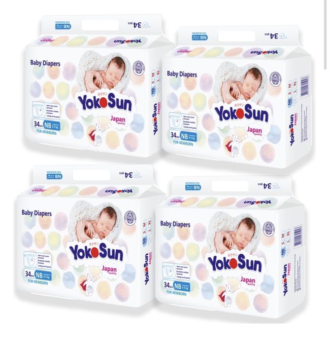 Подгузники NB 3-5 кг 2,5 пачки 2 закрытые, кумико пачка 4-7 кги томико