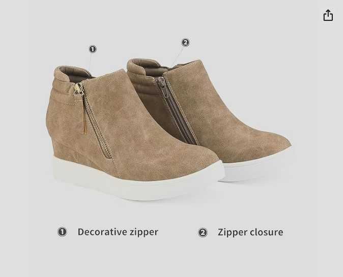 DREAM PAIRS Women’s Platform Wedge Sneakers Ankle Booties (38)