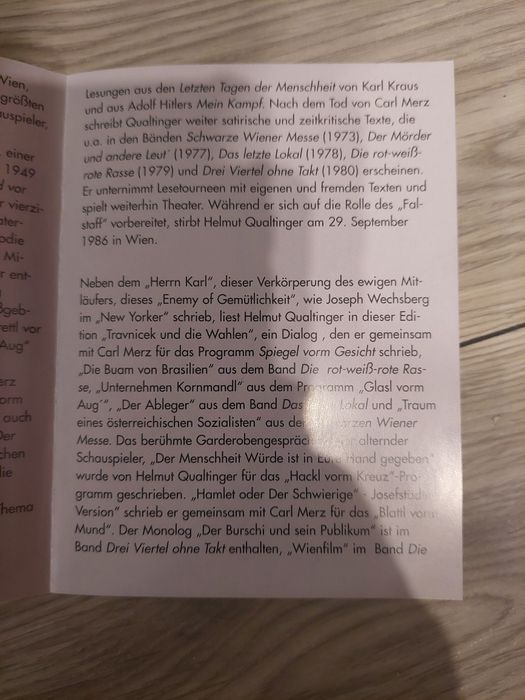 Helmut Qualtinger 2 kasete Best of Audiobook