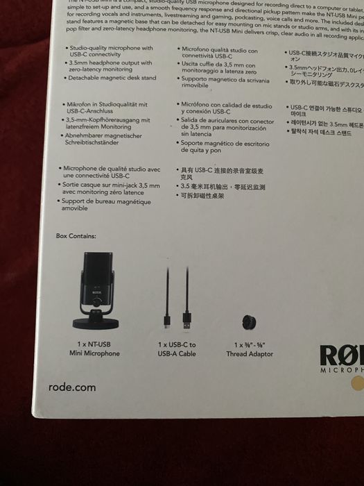 Rode NT-USB Mini микрофон, КАТО НОВА