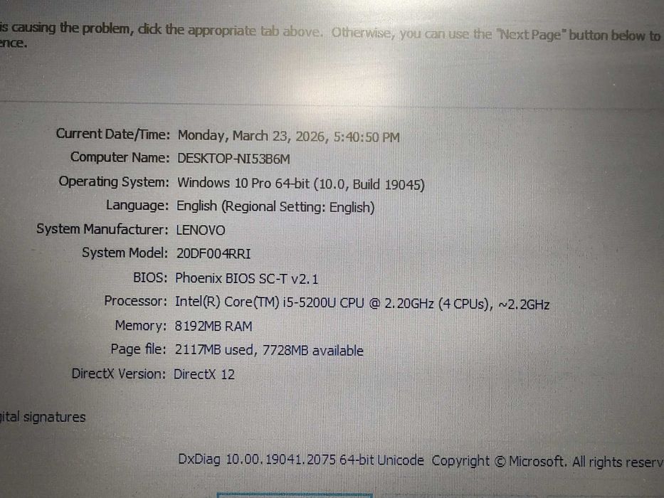 Laptop Lenovo ThinkPad E550 i5-5200U 2.20GHz Broadwell 15.6" 8GB 500GB