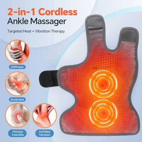 Нов Безжичен нагревателен масажор за глезен и стъпало с вибрации