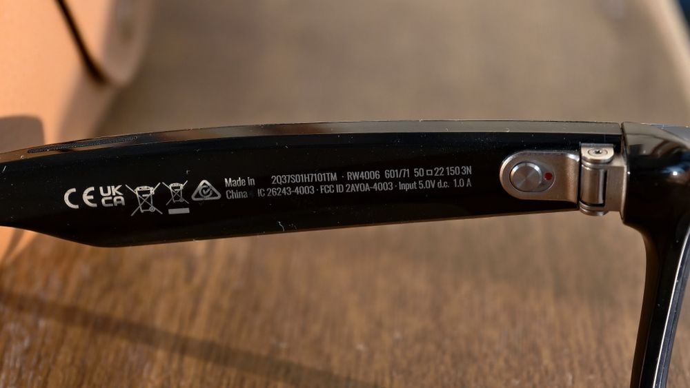 Meta rayban wayfarer gen 1