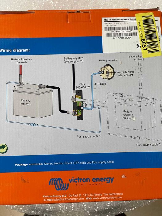 Monitor de baterie Victron Energy BMV-702, negru