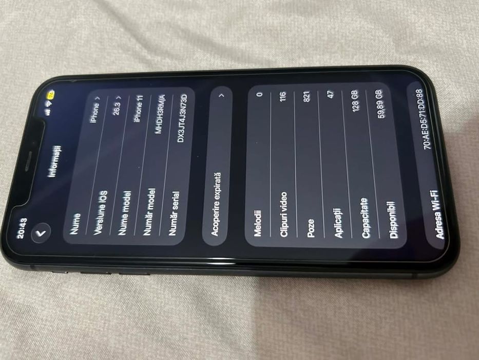 Iphone 11 128 GB 86% baterie