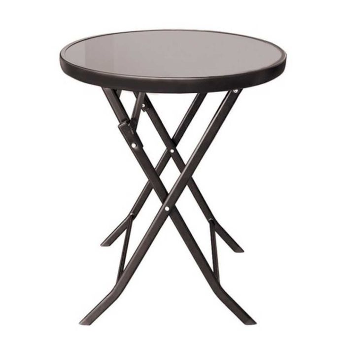 Macи Muhler 60xH74cm, стъклен плот/Маса Muhler D60xH74cm, сгъваема