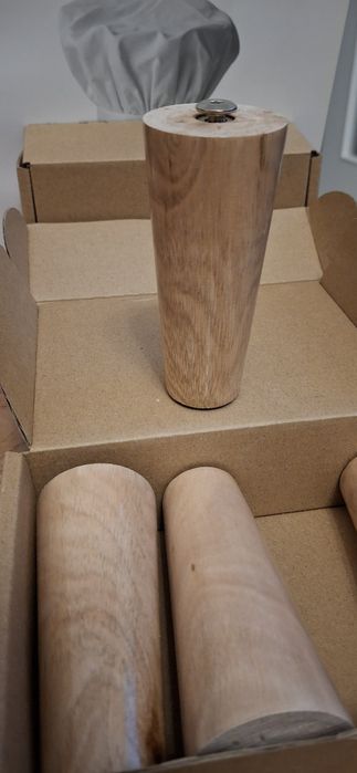 Set 4 picioare conice din lemn masiv pentru mobilier - 10 cm