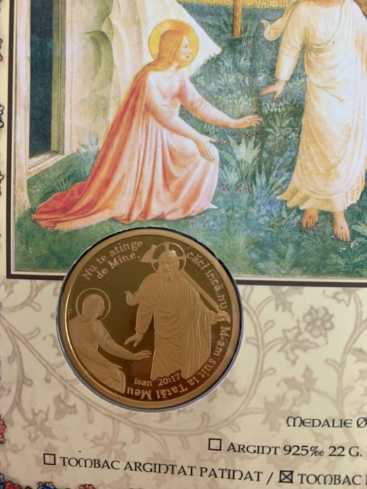 Felicitare Paste religios 2012  medalie tombac  Monetăria Statului BNR