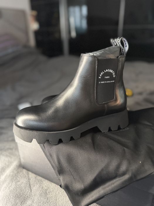 Karl Lagerfeld Boots cizme barbati piele neagra marimea 41 noi