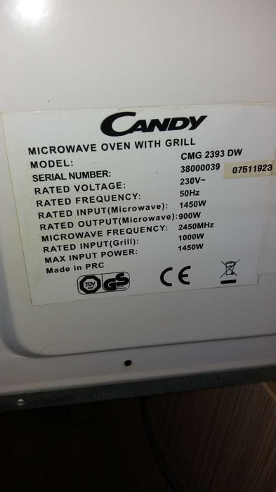 микровълнова фурна Candy