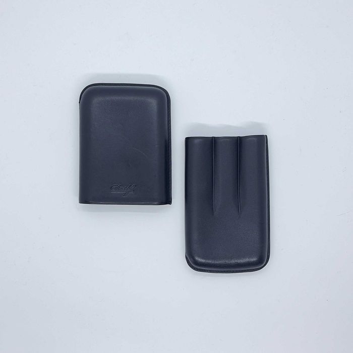 Кожена табакера кутия за пури - черна