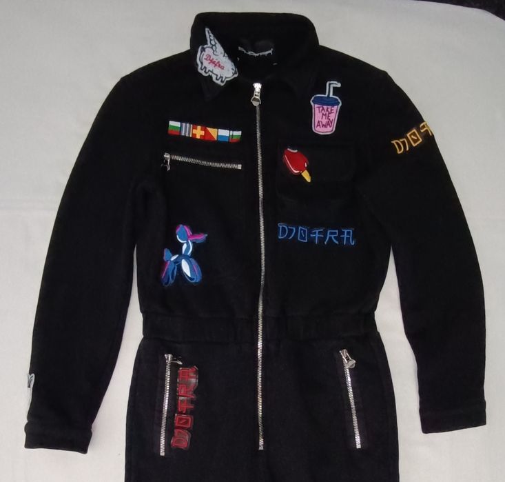 Djofra Jumpsuit оригинален гащеризон S памучен черен гащеризон Джофра
