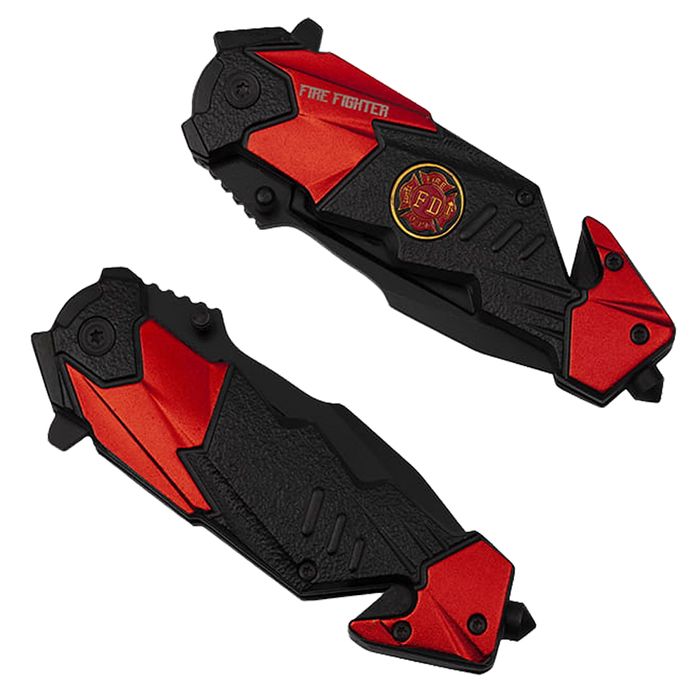 Briceag vanatoare IdeallStore, Fire Fighter, 21 cm, otel, husa inclusa