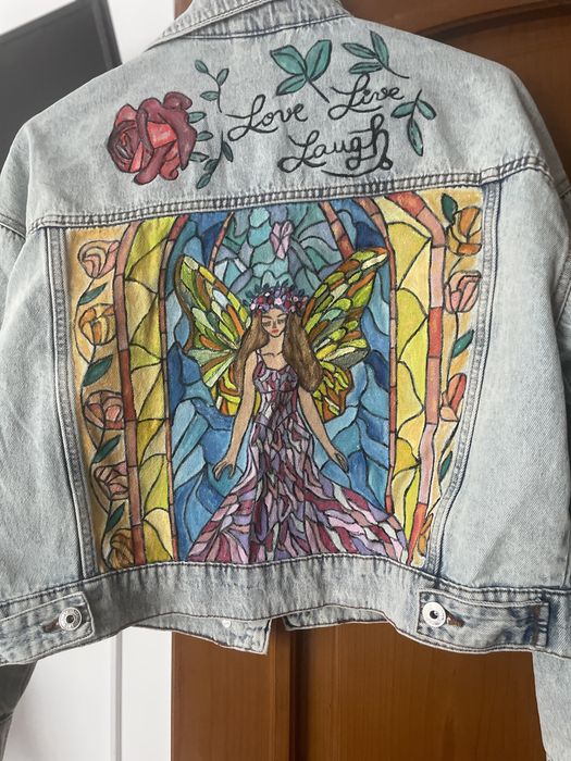 Geaca de blugi pictata manual