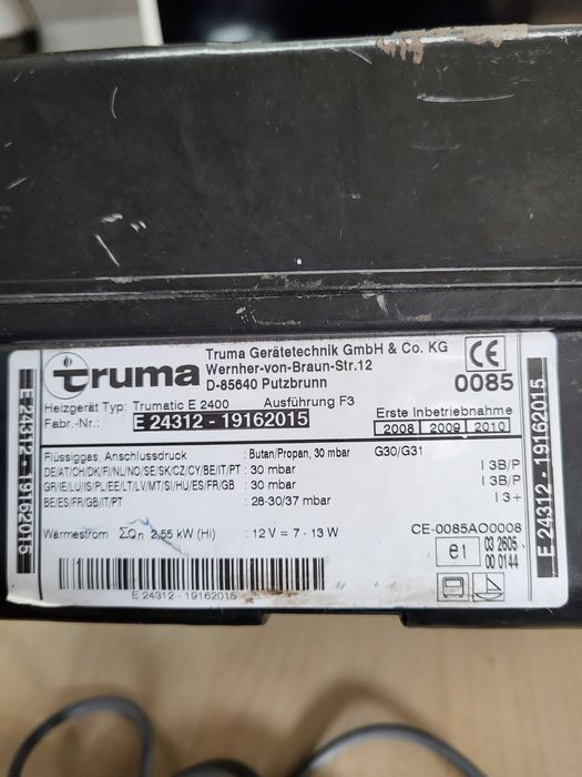TRUMA TRUMATIC E2400 газова печка каравана кемпер бус