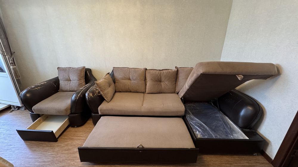 Диван и кресло, раскладной комплект