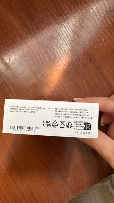 Кабель Apple USB TypeC (M), 1 M, MW493ZM/A белый