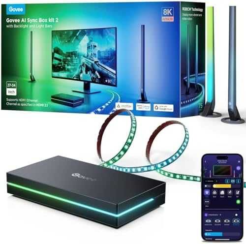 Ново Govee Sync Box с CogniGlow, RGBIC осветление, HDMI 2.1, 8K/4K