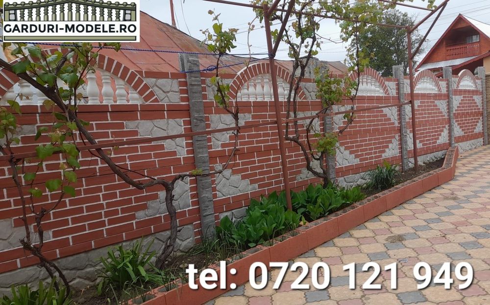Garduri durabile din stalpi și placi prefabricate din beton armat.