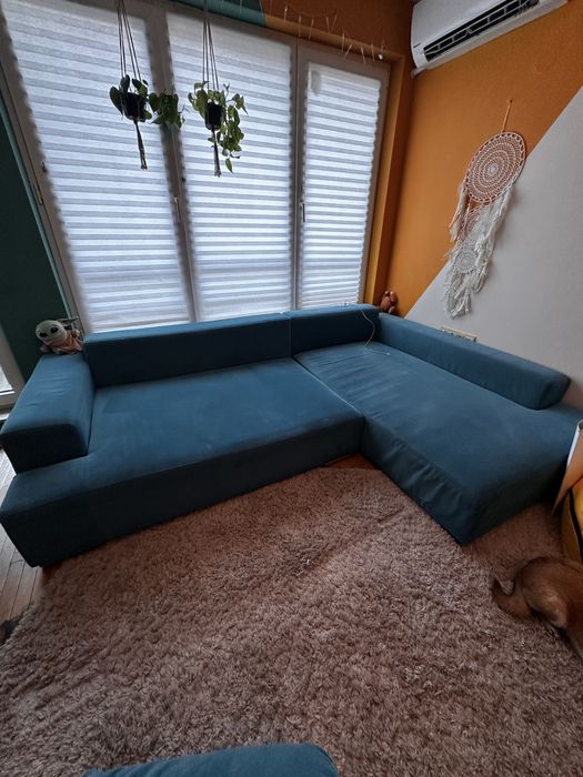 Син/Ъглов Диван 180*270 Разтегателен/Ракла