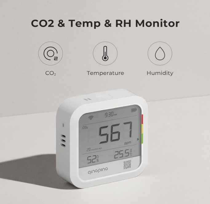Monitor Qingping CO2 Termometru Higrometru Monitorizare de la distanță